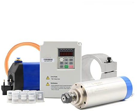 CNC Fresadora, Husillo de trabajo de metal, motor de husillo 2.2kW for hierro, cobre, acero 800h-z Polo = 4 & FULTING VFD & 8 Titular de 5 mm y bomba de 75W Gira Rápido y Tiene Vibraciones Mínimas(380