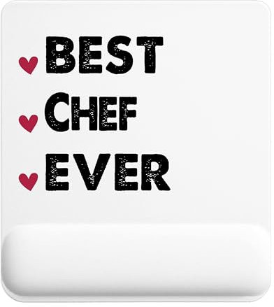 Tapis de Souris Best Chef Ever | Accessoire Bureau Ergonomique - Idéal pour Anniversaire, Collègue, Secret Santa Noël, Fête des Pères et Fête des Mères
