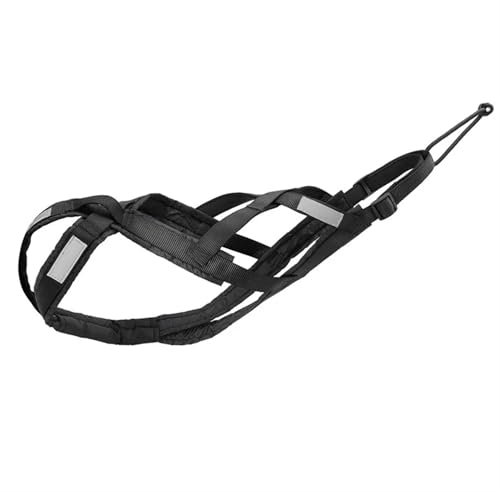 ZWCSHUU Hundeschlittengeschirr, Haustier-Gewichtszugschlittengeschirr, Mushing-Geschirr mit X-Rücken for große Hunde, Husky, Canicross, Skijöring, Scootering Hunde Zuggeschirr X Back(Black,XXL)