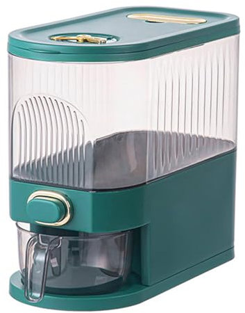 Contenitore distributore di riso - bidoni della conservazione dei fagioli, organizzatori di alimenti secchi | Basella del supporto per cereali ermetici, distributori di tazze di misurazione della cuci