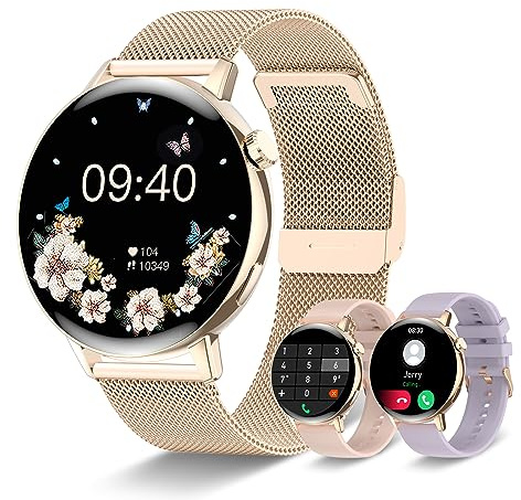 HXQHSTBG Smartwatch Donna 1.32 Orologio con Chiamata, Smart Watch Rotondo Funzione Femminile, Monitoraggio Sonno/SpO2/FC, 120+ Modalità Sportive Podometro, Fitness Tracker IP67 per iOS/Android