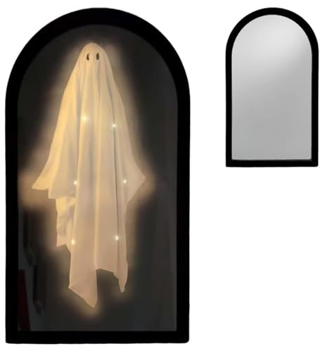 Chdnhe 2025 Halloween Hologramm Geisterspiegel | Gruseliger Geister-Hologramm Spiegel für Halloween-Dekoration im Innenbereich | Halloweens Raumdeko | Spukhaus Requisiten für Feste, Partys im Freien