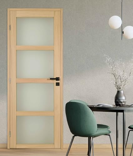Bloc porte PARIS 4 Vitrages Bois Chêne 2040x730 Gauche