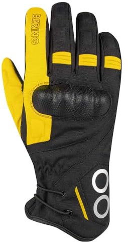 BERING Zephyr gants de moto imperméables pour femmes, noir/jaune, M