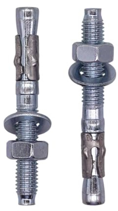 SKIR'CO (4 Stück) Verzinkte Keilanker M8 x 50 mm, Metalldübel, Ankerbolzen, Mauerwerk und Beton Spreizbolzen