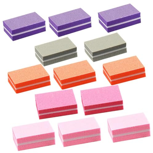 Healvian 50stücke Nagelpolierblöcke Gebogene Nagelfeile mit Schwammnagelpufferblöcken für Maniküre und Pediküre zum Formen und Kürzen von Naturnägeln und Künstlichen Nägeln