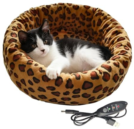 Missmisq Heizkissen für Katzen | USB 3-stufig einstellbare Heizmatte - Warmes Schlafnest Im Innenbereich - Für Kätzchen Welpen Kaninchen Katzen Für Innenbereich Und Außenbereich Im Winter Bei Kaltem