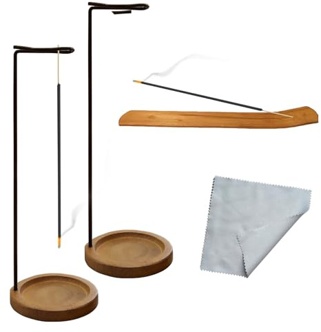 Hållare för rökelser, 2 stycken vridna rökelsehållare med rökelsehållare och dammduk, asksamlare för ätpinnar yoga meditation heminredning aromaterapi kontor och sovrum