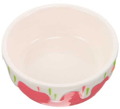 HOMSFOU Comedero para Hámster de Cerámica Ligero y Resistente Diseño Inclinado para Conejos y Ardillas, Cuenco Simple y Funcional para Agua y Comida
