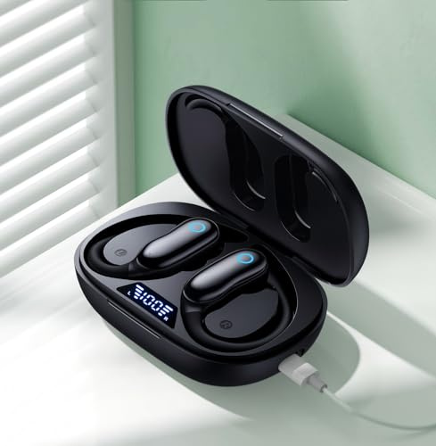 CAPOXO Sport Kopfhörer Bluetooth mit Ohrbügel, ANC -30dB Geräuschunterdrückung, IPX7 Wasserdicht, 96H Laufzeit, 16mm Treiber, ENC Mikrofon – Sicherer Halt für Laufen, Fitness & Outdoor