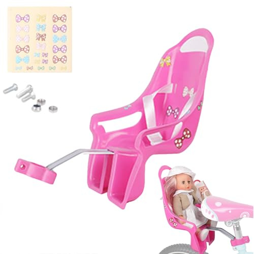Kinderfahrrad Puppensitz mit Aufklebe, DIY Babypuppen-Fahrradträger, Befestigungszubehör für Kinderfahrräder, K inderfahrrad Zubehör K inderfahrrad Set Geschenke Für Kinder (R ose)