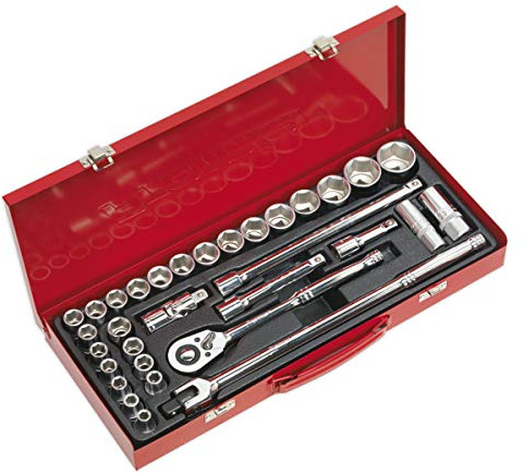 Sealey Ak693 Socket Set 32Pc 1/2Sq Drive 6Pt Walldrive - Duometric