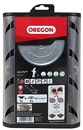 Oregon Jet Fit Tête de Coupe à 4 Fils, Tête Universelle à Installation Facile pour Coupe-Bordure à Manche Droit 40cc et Plus, Usage Professionnel ou Intensif, avec Fils Flexiblade (111111)