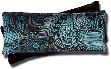 Candi Andi Handmade Luxe Serenity Eye Pillow - All-Natural Flaxseed & Lavender Scented – Weighted Eye Mask for Yoga, Meditation, Hot & Cold Therapy - Dark Turquoise - TEPL-DT