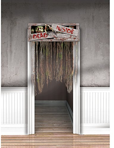 NET TOYS Halloween Türdeko Horror Türvorhang 96,5 x 137 cm Fetzenvorhang Gruselparty Halloweendeko Eingang