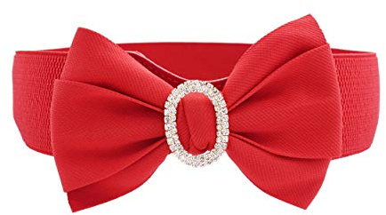 TeeYee Damen Mädchen Große Schleife Schnalle Verstellbar Elastisch Gürtel | Elastisch Tailleband,Women Elastic Belt,Gürtel mit Schleife