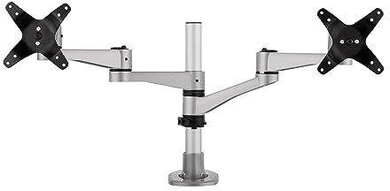 ViewSonic LCD-DMA-001 Monitor Desk Mounting Arm for 2 Monitors up to 24 Inches Each, VESA Compatible, Full Ergonomic Adjustability, 2-in-1 Mounting Base, and Built-in Cable Management