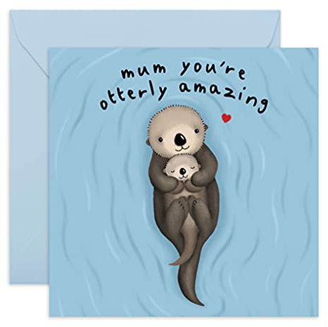 Central 23 Muttertagskarte – Mama du bist otterly amazing – Süße Tier Karte mit Otter Motiv – Lustige niedliche Karte für Mutter – Geschenk von Tochter Sohn Kindern – mit Aufklebern