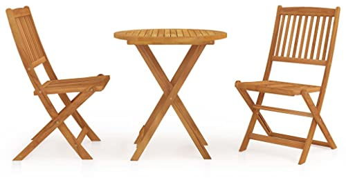 vidaXL 3-TLG. Garten-Essgruppe Klappbar Massivholz Akazie