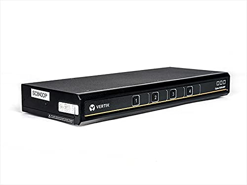 Vertiv Avocent Cybex SC800 Secure Desktop KVM Switch, Single Monitor, 4 Port, Universal DisplayPort, USB-C, UHD 4K at 60Hz, Common Access Card (CAC), NIAP Version 4.0 Certified (SC840DPHC-400)