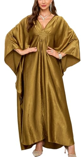 YouKD - Abito lungo da donna, stile bohémien, cardigan, kimono, vestaglia da spiaggia, taglia unica, Giallo, Taglia unica