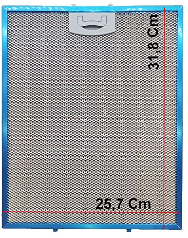 JCSPARES® - Filtro in metallo alluminio antigrasso 25,7x31,8 Cm spessore 8mm per cappa aspirante da cucina compatibile con Tecnowind Rex Electrolux AEG ed altri