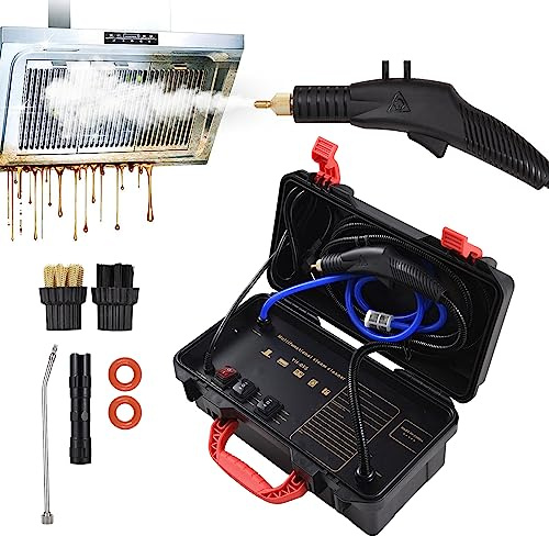 Kavolet 1800W Limpiador de vapor sin tanque de alta presión con pistola rociadora controlable y limpiador de vapor portátil con aviso de voz con 3 modos de vapor, agua fría o caliente y manguera de 3m