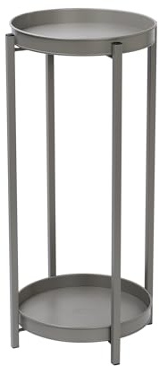 simpa 2 Tier Colour Metal Flower Plant Pot Holder Stands - Matt Grey