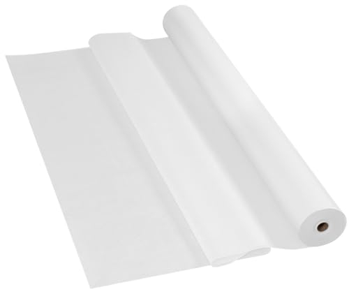 WOLTU Tischdeckenrolle, Einweg Vlies Tischdecke, Tischschutz wasserdicht Tischtuch Zuschneidbar, Tischschoner Meterware, für Party Geburtstag Hochzeit Weihnachten 1,18×25M Weiß
