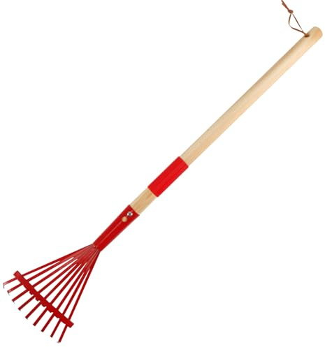 Bambini rastrelli per bambini strumenti di giardinaggio 27 '' prato rastrelli per foglie manico in legno staccabile rastrella per bambini strumenti di giardinaggio per bambini per patio, prato e giar