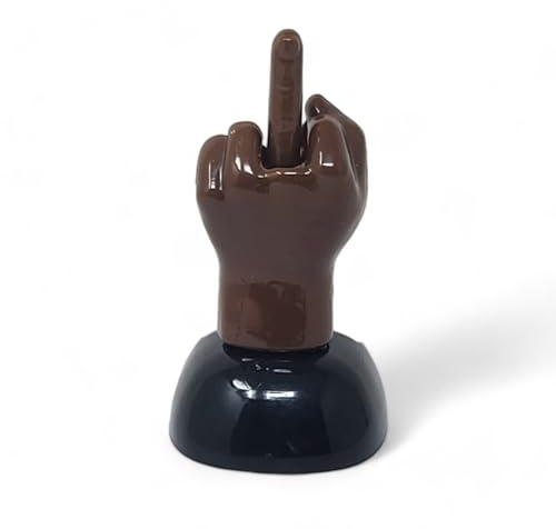 Starlet24 Statua oscillante a energia solare. Decorazione divertente per finestre, tavolo e auto. Dito medio mobile, alimentato a energia solare, senza batterie incluse piastre adesive (nero)