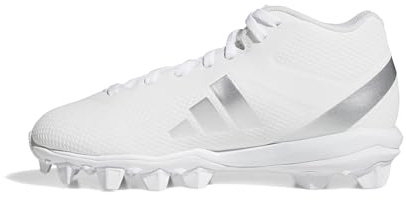 Adidas Unisex-Kid's Adizero Impact.2 Molded American Football, White/Silver Metallic/White, 11
