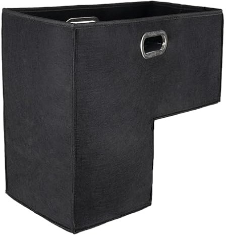 Stair Basket, L-shape Stair Basket Organizer, Large Felt Foldable Stair Storage Basket With Handle, Multipurpose Staircase Storage Basket, Stair Step Storage Organizer For Carpeted And Wooden Stair