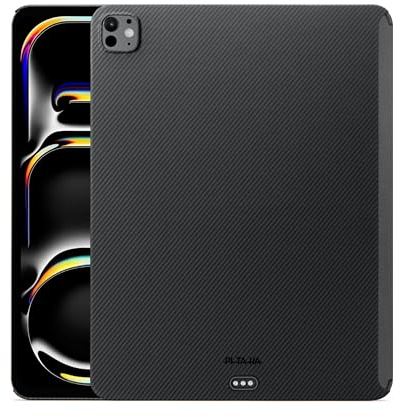 pitaka Funda para iPad Pro de 11 pulgadas 2024, funda compatible con teclado mágico para iPad Pro M4, compatible con carga de lápiz Apple, hecha de fibra de aramida [MagEZ Case 2 - Negro/Gris]