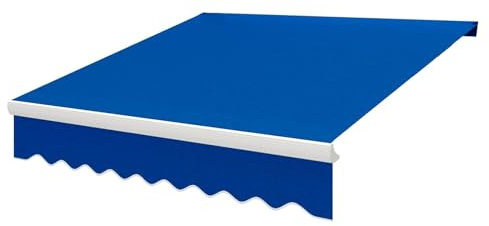 Markisenbespannung Ersatzstoff(ohne Rahmen), Markisenvolant Markisenstoff, Anti-UV & Wasserfest, UV-beständig Polyester Überdachung Klemmmarkise Wasserdichte, Schwarz/Grau/Blau/Braun, 2/3/4/5m(Blue,(8