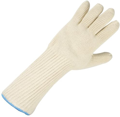 BrightGlow Guanti resistenti al calore in doppio filo di cotone a 300 °C, guanti da lavoro, guanti da cucina, guanti da cucina, barbecue, protezione da scottature, 1 pezzo, 35