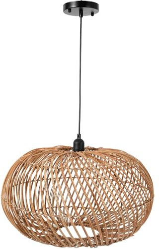 VIVANNO Deckenlampe Deckenleuchte Rattan ESSENCE 48x26 cm beige natur