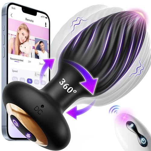 Juguetes sexuales para adultos con rotación de 360°, masajeador de próstata para hombres, con forma de remolino que estimula el punto de próstata, control remoto por aplicación, juguetes para adultos