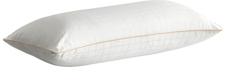 Velfont Almohada Doble Funda Atlas, 100% Algodón, Alta Firmeza, Relleno de Fibra Siliconada, Cierre con Cremallera (75 cm)
