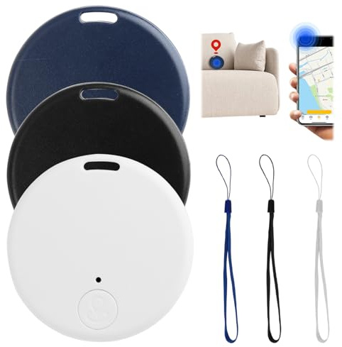 3PCS Traceur GPS Bluetooth 5.2 avec Alarme Sonore et Batterie Remplaçable, Localisateur Intelligent Multi-Objets Compatible iOS/Android Via App iSearching, Portée 15m, pour Clés, Portefeuille, Valise