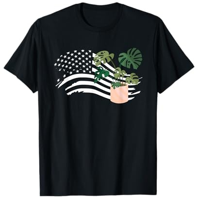 Bandiera Americana Piante Amante Piante Giardiniere USA Maglietta