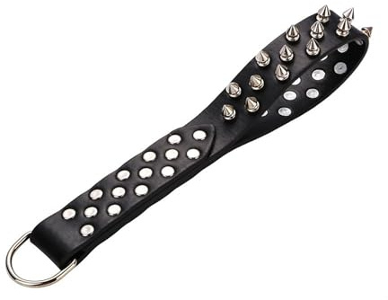 Kutocesy Látigos De Cuero Con Tachuelas Fetichismo Azotes Azotadores Esclavos Bondage En La Cama Juguetes Sexuales Para Adultos Para Parejas (Black)