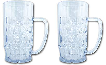 ORDENO Bierkrug 0,5l SAN Kunststoffglas 2 Stück - Hochwertige Mehrweg Bierkrüge im Sparset