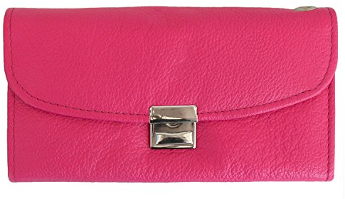 Hamosons - Profi Kellnerbörse/Kellnergeldbeutel aus Nappa-Leder, Rosa Pink, Modell 1015