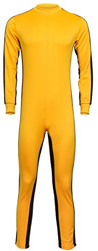 COSFLY Herr kampsport kostym kinesisk kung fu overall halloween fest (liten) gul