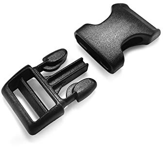 Ganzoo Chiusura a scatto in plastica, set da 5 pezzi, 3/4 pollici, clip estremamente stabile, leggermente piegata su entrambi i lati, come chiusura a scatto per collari, borse, cinghie, cordini, hobby
