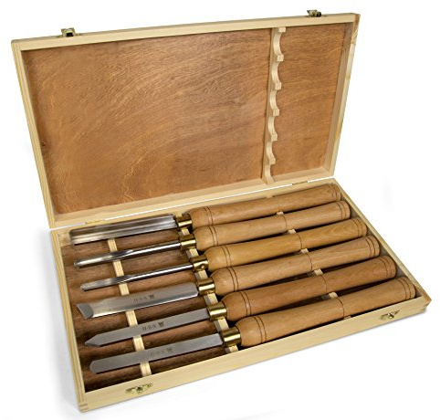 WEN CH11 6-Piece Artisan Chisel Set with 6-Inch High-Speed Steel Blades and 10-Inch England Beech Handles