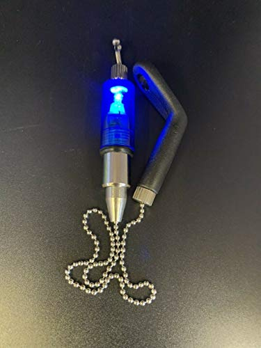 Olax Light-up Chain Bite Indicator, Alarm, Bobbin Swingers, Hangers, Weight Adjustable (Blue)