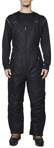 Arctic Quest Mens Insulated Snow and Ski Bib Overalls Snow Pants Snowboard Mens Overalls for Fishing, Hunting, Snowmobiling, Black, X-Large