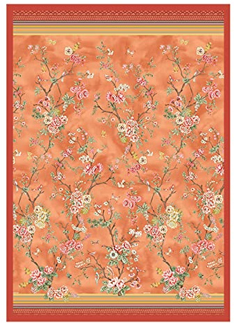 Bassetti Plaid Pallanza O1 aus Baumwolle Mako-Satin in der Farbe Orange, Maße: 155cm x 220cm, 9324108